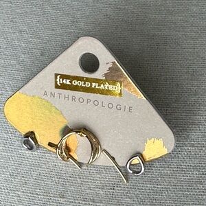 Anthropologie Gold Plated Triple Mini Hoop Earrings - NWT
